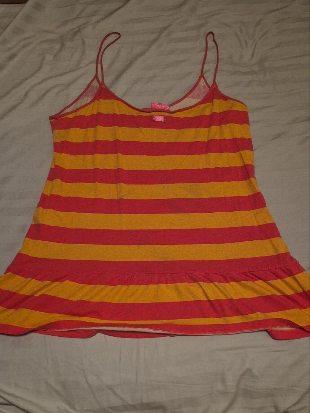 La SENZA Yellow and Pink Striped Spaghetti Strap Camisole - Picture 2 of 4